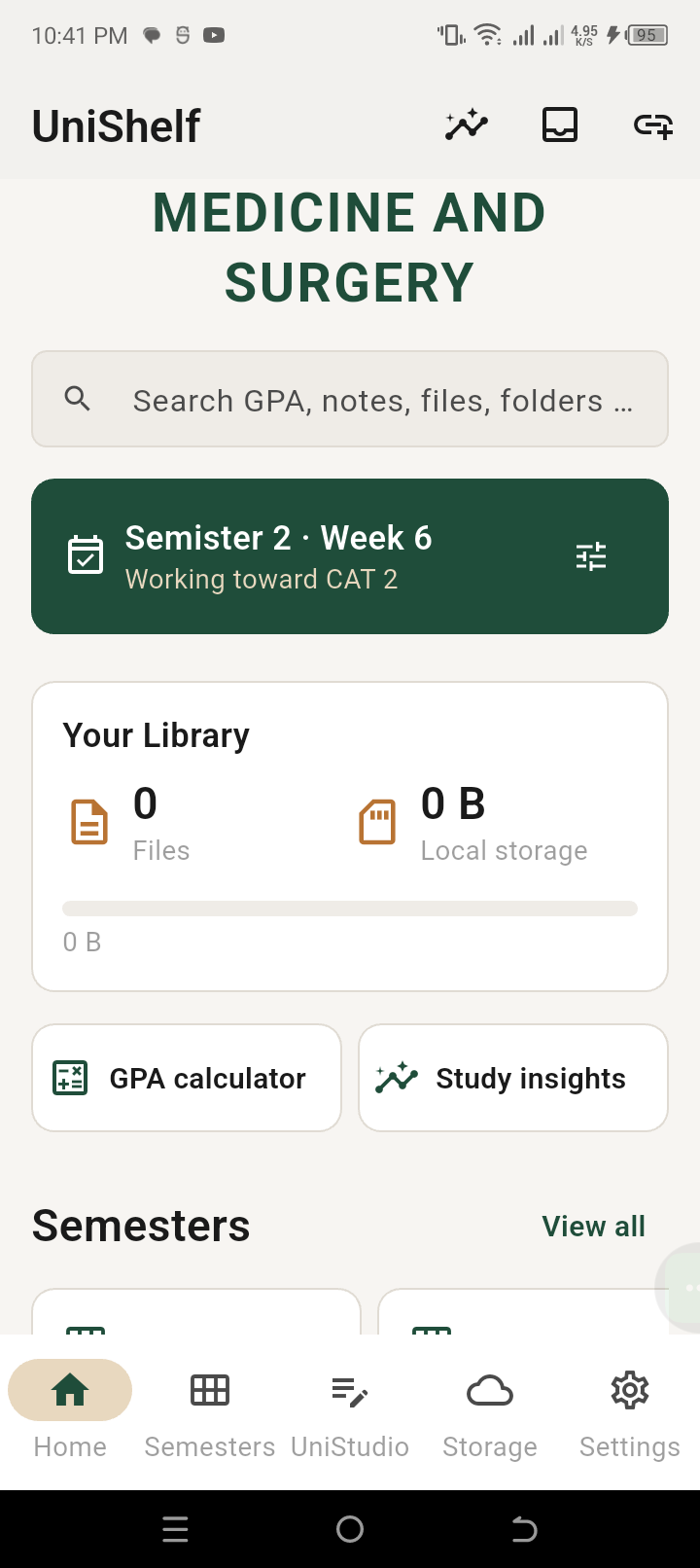 UniShelf screen