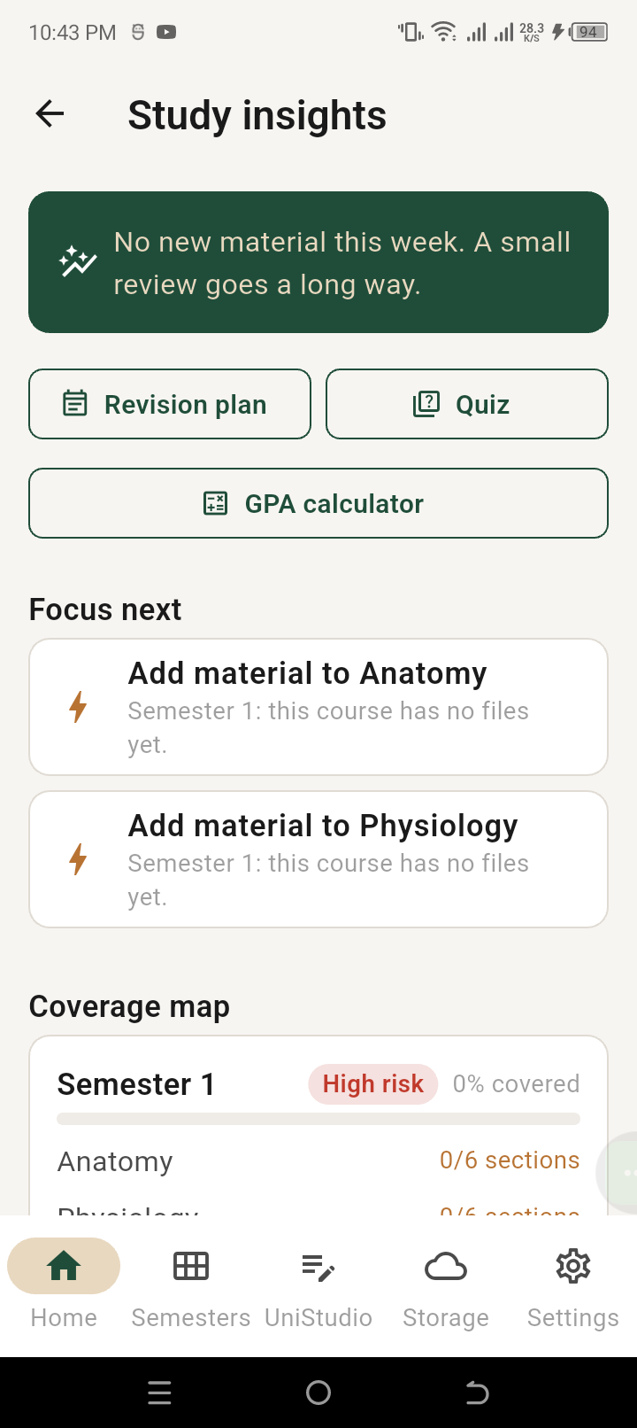 UniShelf screen